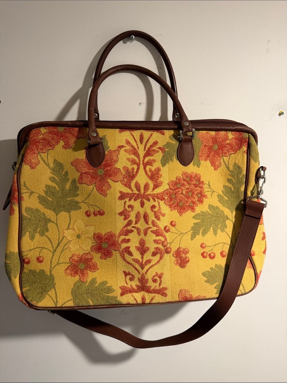Vintage Tapestry Floral Overnight Travel Bag